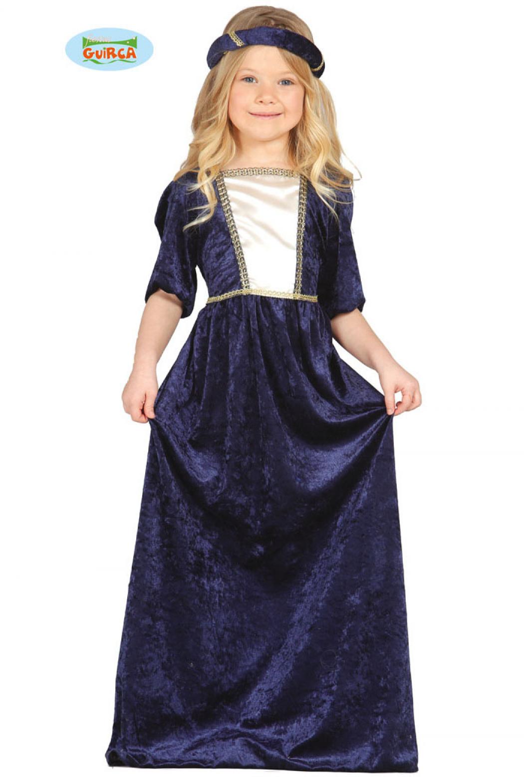 Dame medievale bleue 3/4 ans