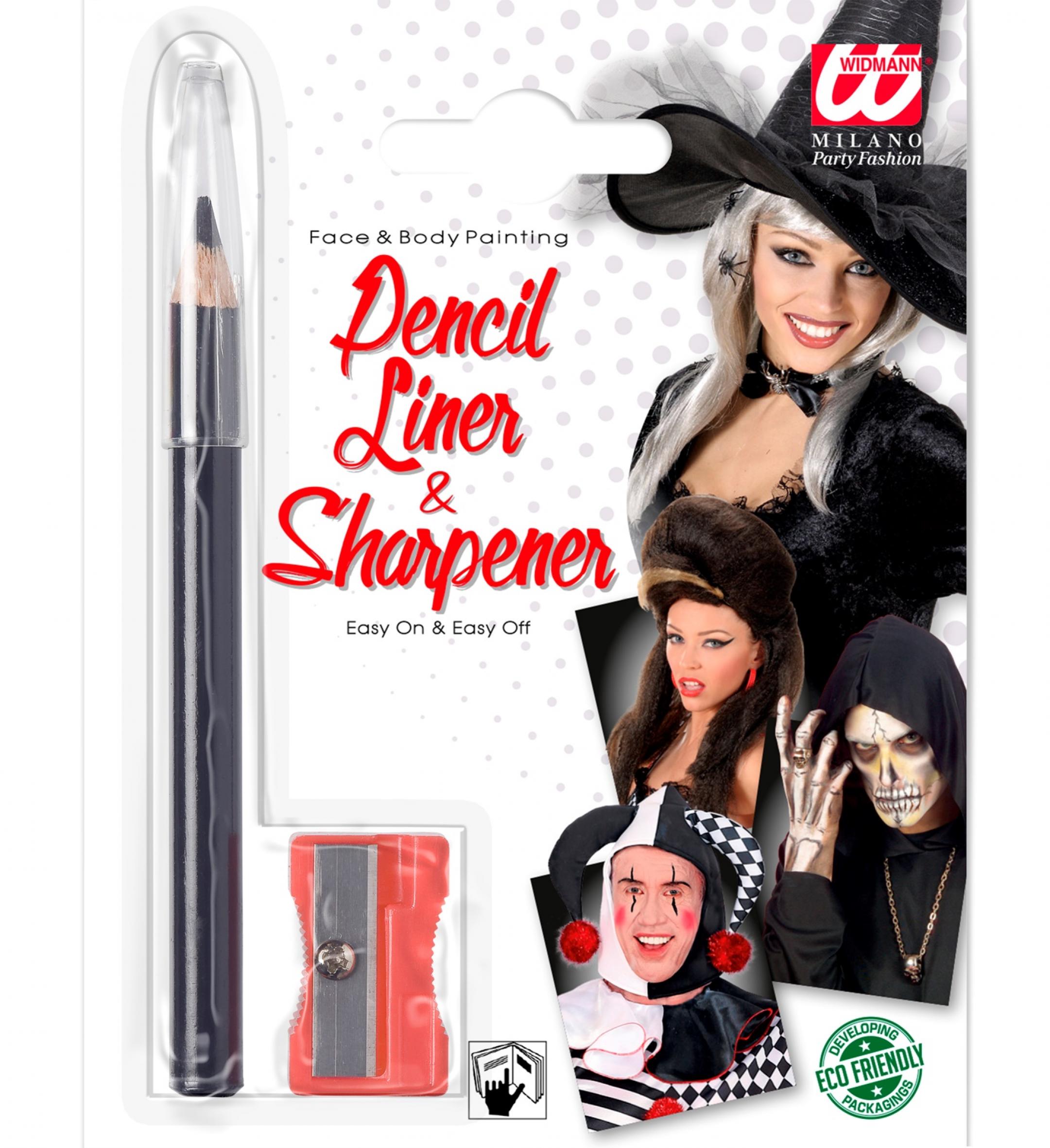 Crayon de maquillage noir eyeliner avec taille-crayon