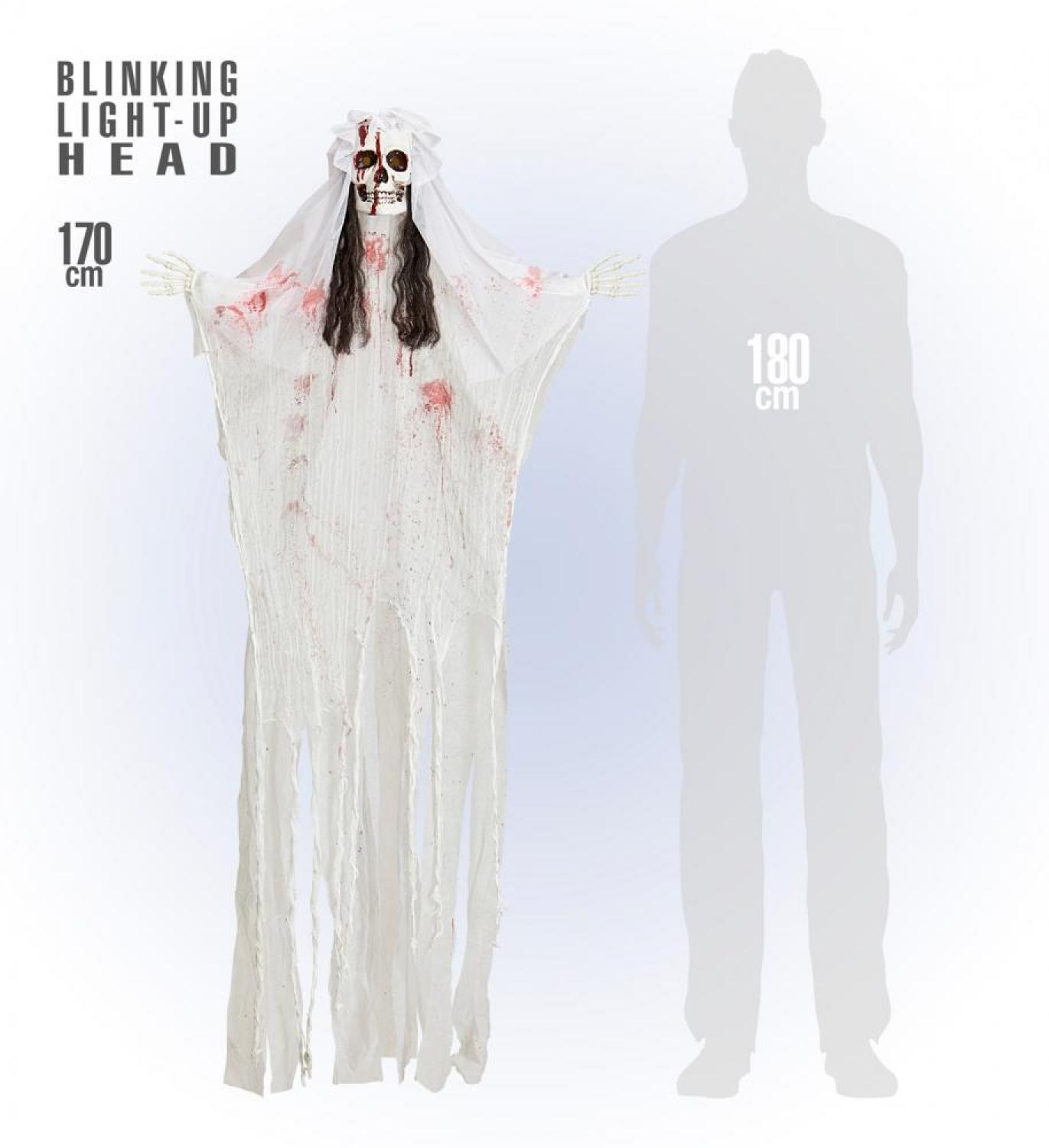 Suspension squelette mariée 170cm lumineuse