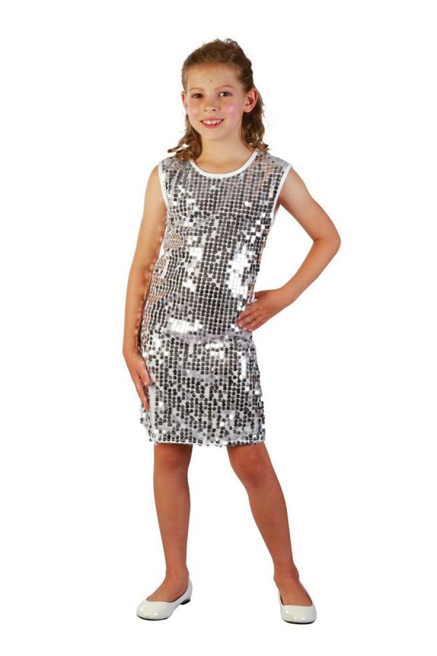 Robe disco argent à sequins taille 10/12 ans