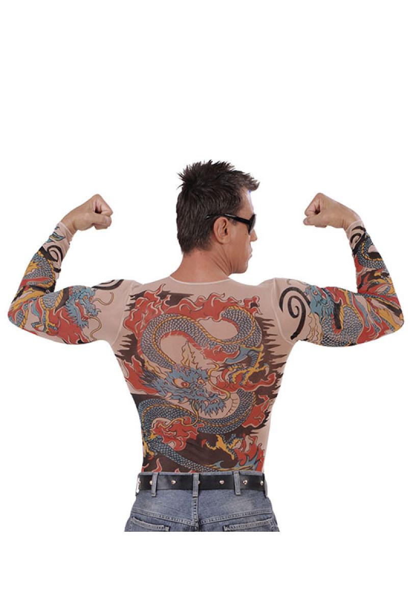 Tee shirt tatoo dragon homme