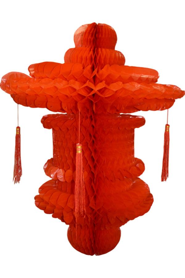 Suspension chinoise rouge 80 cm