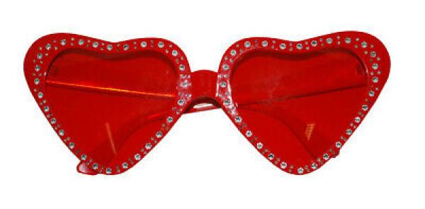 Lunettes strass coeur rouge (N03)