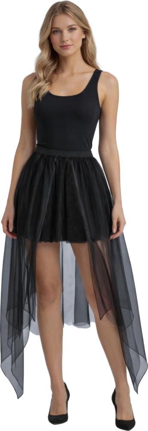 Tutu noir avec sous couche en satin et voile en tulle