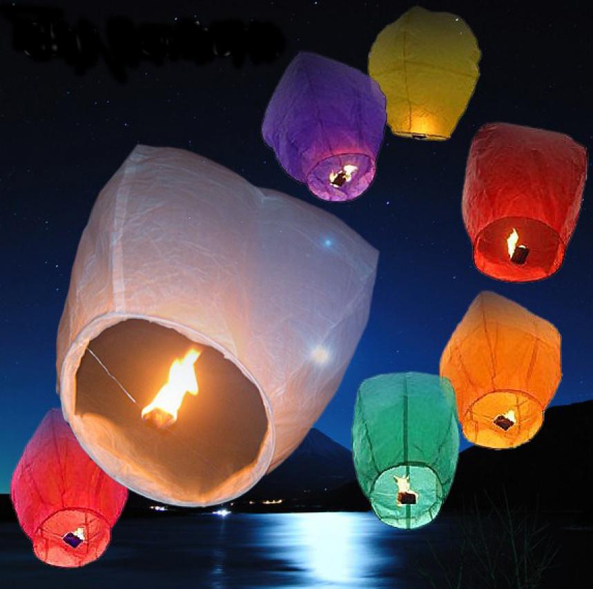 Lanterne volante thaïlandaise blanche