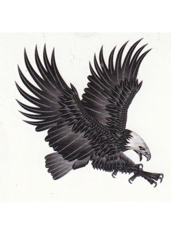 Tatouage temporaire aigle noir et blanc