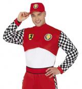 Pilote de course F1 rouge et blanc taille L