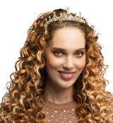 Diadème royal doré avec pierres incrustées