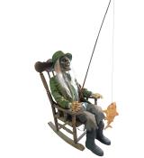 Animatronic Freddy le pêcheur taille réelle 185cm sur rocking chair