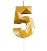 Bougie chiffre diamant or 5