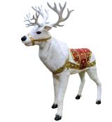 Animatronic automate Renne de Noël blanc avec bois 130cm