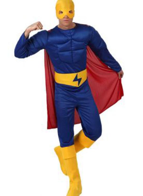 Déguisement adulte Super héros musclé bleu et jaune taille L/XL chez   à Montpellier-Lattes, spécialiste du déguisement
