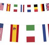 Guirlande drapeaux papiers pays 7 mètres