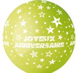Ballon géant joyeux anniversaire Vert anis