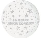 Ballon géant joyeux anniversaire Blanc