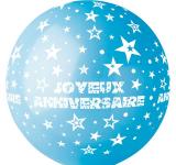 Ballon géant joyeux anniversaire Bleu lagon