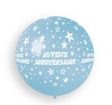 Ballon géant joyeux anniversaire Bleu ciel