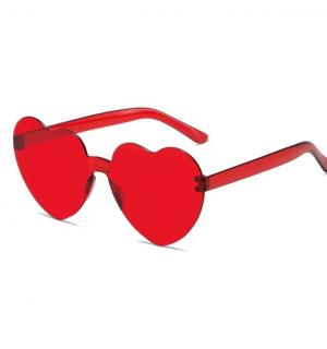 Lunettes coeur PVC rouge (N51)