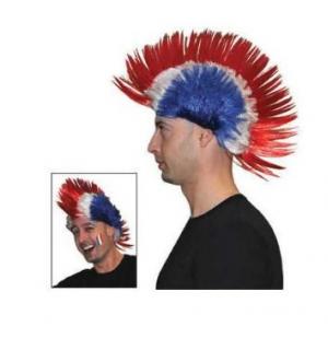 Perruque punk tricolore