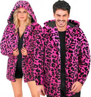 Veste en peluche fausse fourrure léopard rose mixte taille XXL