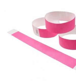 100 bracelets contrôle d'accès rose papier