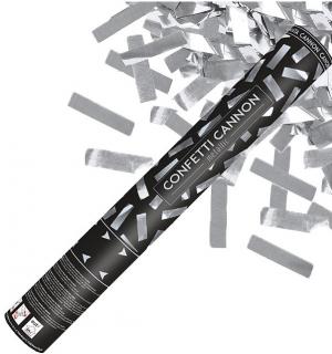 Canon à confettis métal argent 40cm
