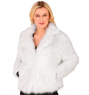 Veste en peluche fausse fourrure blanche femme taille XXL