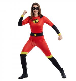 Super-héroïne famille indestructible rouge femme taille S
