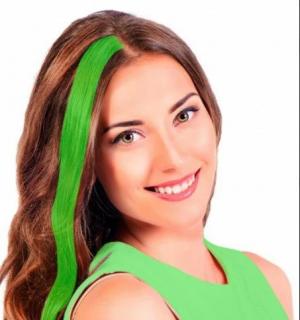 Mêche extension cheveux vert fluo