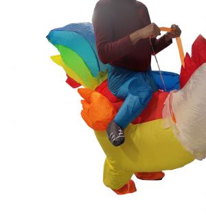 Coq poulet gonflable adulte porte moi taille M/L