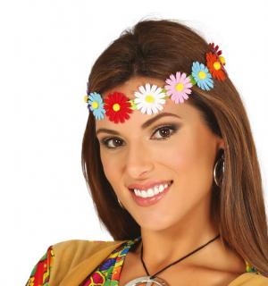 Bandeau ruban fleurs paquerettes marguerites multicolores