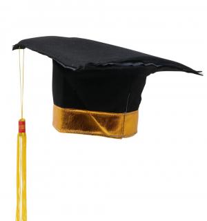 Chapeau étudiant diplomé USA luxe avec bord doré