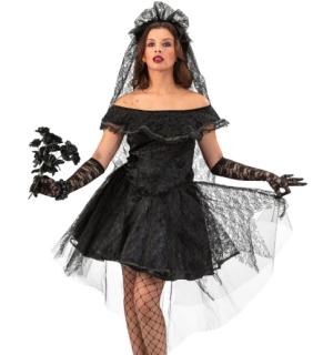 Robe veuve noire femme taille S