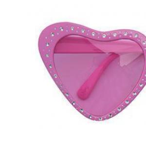 Lunettes strass coeur rose (N03 bis)