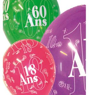 8 ballons jubilé anniversaire 70 ans diamètre 28cm