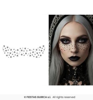 Planche de tatouages éphémères araignées pour visage