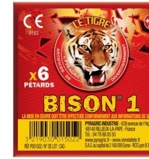 Boite de 40 paquets de 6 pétards Le Tigre Bison 1