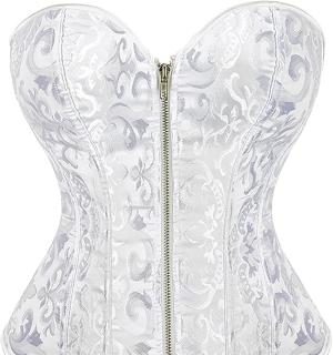 Corset bustier blanc gothique à motifs taille S