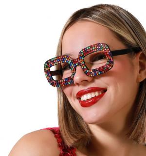 Lunettes strass multicolores (N68)