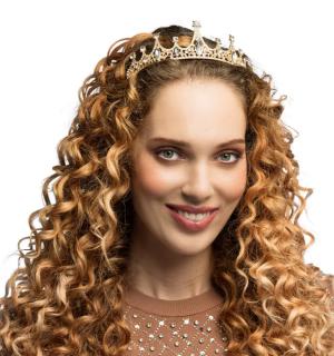 Diadème royal doré avec pierres incrustées