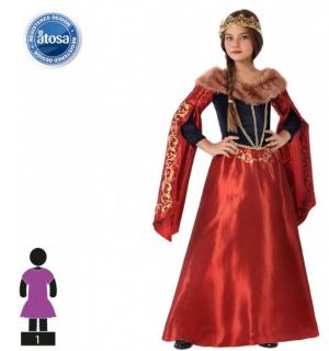 Reine médiévale rouge taille 7/9 ans