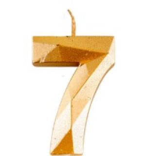 Bougie chiffre diamant or 7