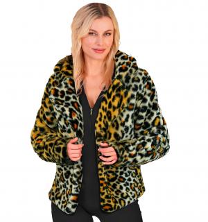 Veste en peluche fausse fourrure léopard femme taille S/M