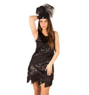Robe Charleston frangée noire taille 38