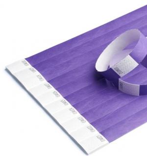 100 bracelets contrôle d'accès violet papier