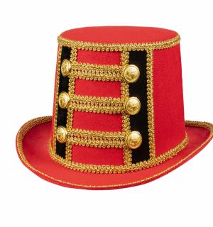 Chapeau haut de forme rouge monsieur Loyal directeur de cirque